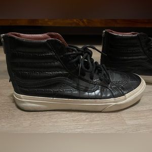 VANS - Sk8-Hi Croc embossed leather high tops